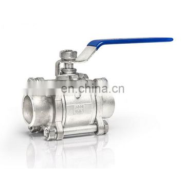 THD stainless steel cf8m 1000wog 3pc type butt weld  Manual Operated ball valve