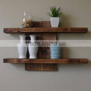 Custom solid wooden mounted wall decorative shelf