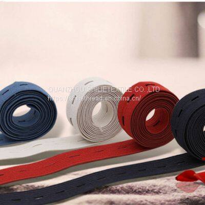 Colorful Buttonhole Elastic Band Heavy Stretch High Elasticity Knit Elastic Braid photo-2