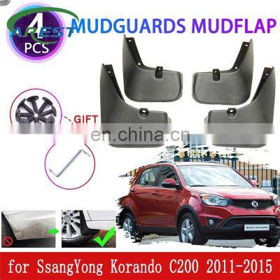 for SsangYong Korando New Actyon C200 2011 2012 2013 2014 2015 Mudguard Mudflap Fender Flaps Splash Guard Protect Accessories