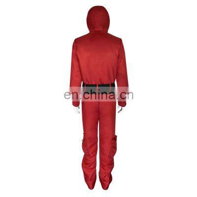 New Product Hot Sale Wholesale Squid Game Clothes TV Same Style Masque Man Boss Masque Hood Garment Set photo-3