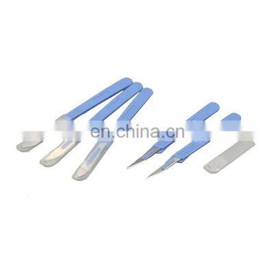 High Quality Carbon Scalpel Surgical Blade with Plastic Handle