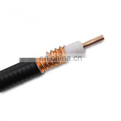 Black PE jacket leaky cable rf feeder coaxial cable 1/2 feeder for sale