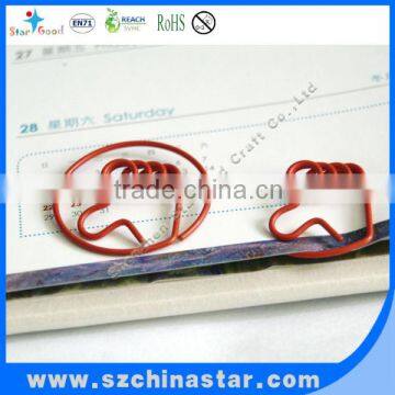 Customized organ shape paper clip metal crafts