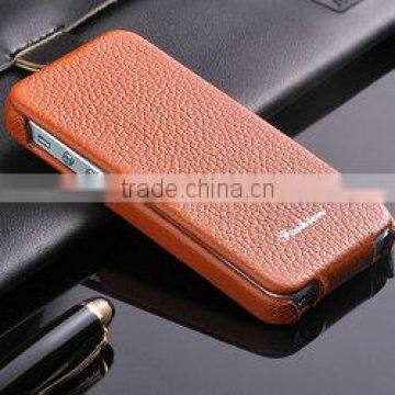 Popular factory price real leather cover for iphone5, custom case for iphone 5