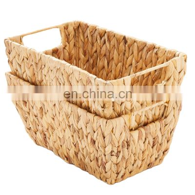 Water Hyacinth Storage Basket Eco Friendly From Vietnam/Handwoven Natural Water Hyacinth Storage Basket With Handle