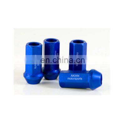 Blue 40mm Aluminum Racing With Key Lock For Honda Wheel Lug Nuts