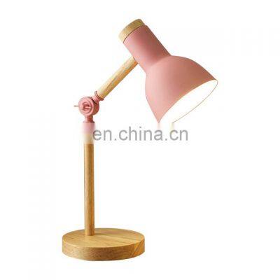 Hotel Table Lamp Eye Protection Bedroom Desk Bedside Lamp Girl Macarons Wood LED Table Lamp