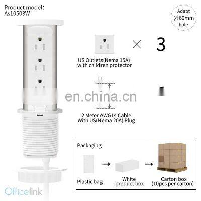 Pop up Power With US Sockets for Office Desk photo-3