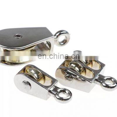 JRSGS Zinc Alloy Block  Pulleys Single/Double Wheel Roller System Gym Equipment Small Rope Flat Belt Pulley