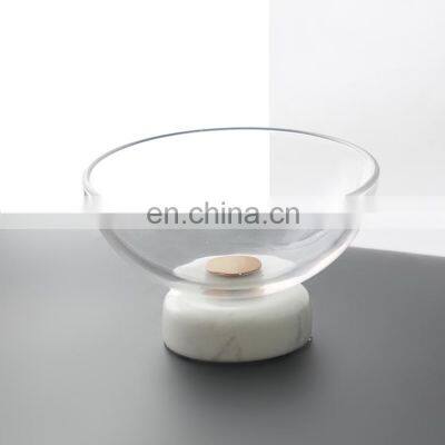 Modern Marble Stand Nordic Glass Dry Fruit Compote Cookie Chocolate Candy Desert Wedding Decoration Bowl photo-4