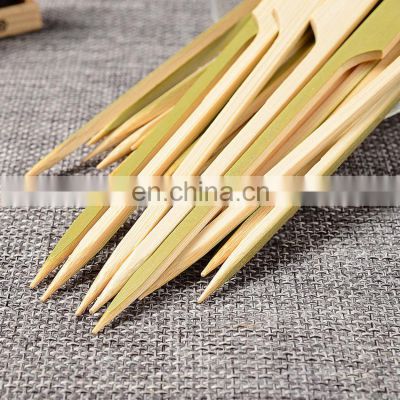 Outdoor picnic corn dog bbq 10 barbecue skewers natural green raw bamboo grill roasting food kabab stick supporting manufacturer