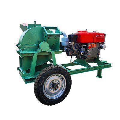 Small mobile wood crusher garden wood branch crusher household mobile diesel crusher