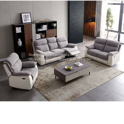 New Electric Reclining Leather Sofa Vip Function First-Class Warehouse Living Room Single Double Three Person Combination