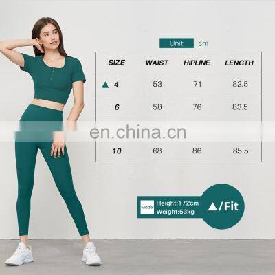 Ribbed Yoga Breathable Leggings With Back Pocket Wholesale High Waist Yiwu Sports Pants