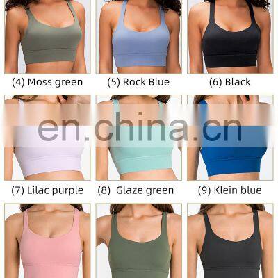 New Wholesale Cross Strap Yoga Sports Bra Women Workout Tops Padded Plus Size Gym Fitness High Impack Bra Outfits