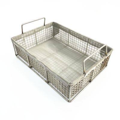 Corrosion Resistance 304 Stainless Steel Wire Mesh Basket For Medical Cleaning