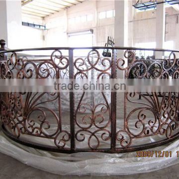 GYD-15B071 wrought iron and round shape erose aluminium balcony