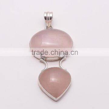 ROSE QURTZ PENDANT 925 Sterling Silver Pendant, SILVER JEWELRY EXPORTER,SILVER JEWELRY WHOLESALE,SILVER EXPORTER