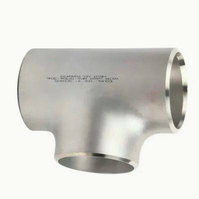 Stainless Steel Sanitary Welded Reducing Long 12inch Sch40 Straight Pipe Fittings Equal Cutback Tee