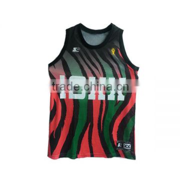 custom sublimation sleeveless dry-fit basketball shirt