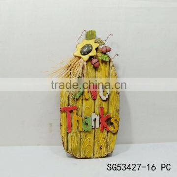 Give Thanks imitation wood indoor metal pumpkin harvest festival decorations