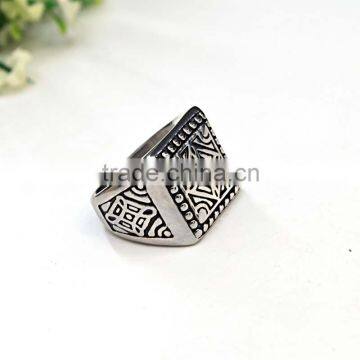 New Arrival Classic Design Jewelry Ring Black Silver Stainless Steel Signet Ring Supplier's Choice photo-2