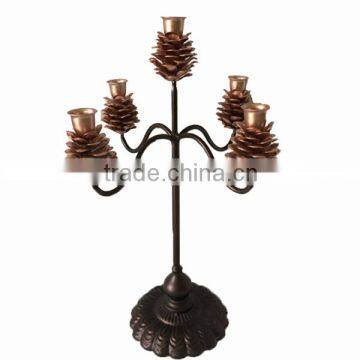 unique copper pinecone candle holder