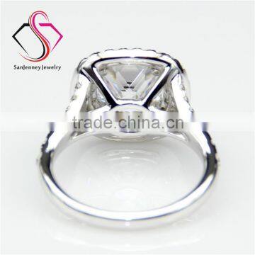 Cushion Brilliant Cut Moissanite 2 Carat 7.5mm Center 14k White Gold Diamond Wedding Engagement Ring photo-2