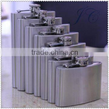 Logo Customized Portable Stainless Steel Hip Flask 1OZ to 178OZ for promotion made of stainless steel