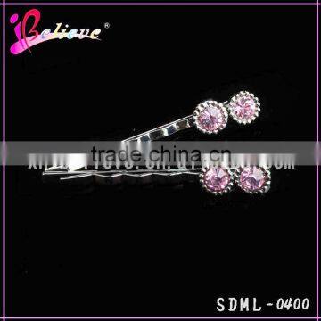 Fancy Decorative Hair Pins Wholesale Hair Accessories Pink Rhinestone Hair Pins photo-3