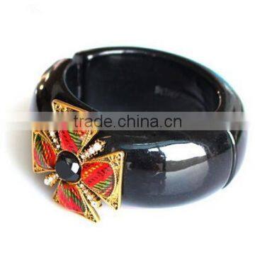 Round black Enamel Cute Summer cuff Charm Bracelets Bangles Women Fashion cc bracelet 2015 pulseras de plata bracelets & bangle