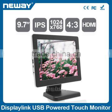 9.7" 400cd brightnees support 4:3 type Speaker built-in Mine USB input touch monitor