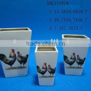 Ceramic crackleware flower pot