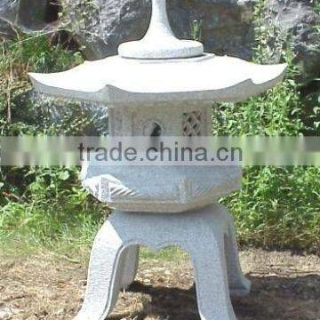 grey garden stone lantern