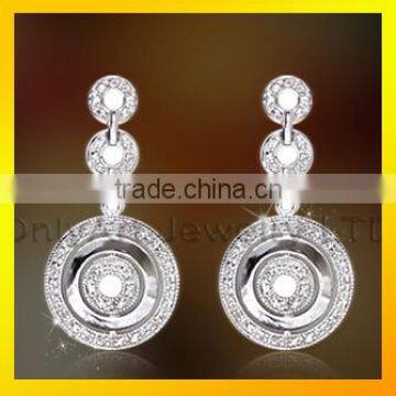 Latest artificial earrings jewelry top quality sterling silver zircon earring