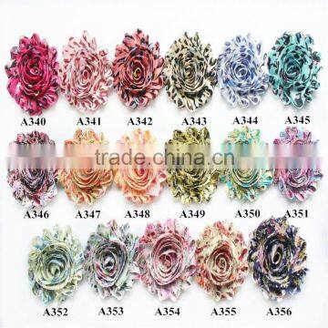 Artifical New Printed 2.5" Chiffon Shabby Rose Chic Flower In Hot-selling