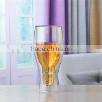 Fancy Double Wall Colorful Beer Glass