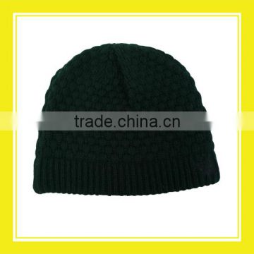 2016 Hot Sales Fashion Acrylic Knitted Embroidered Women Pure Black Hat