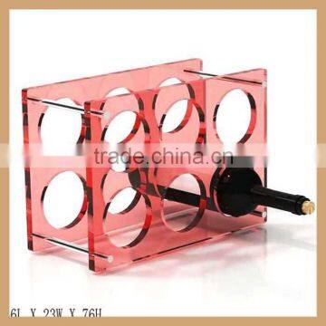 GH-W06 red and green 6 bottels acrylic rack,round wine rack