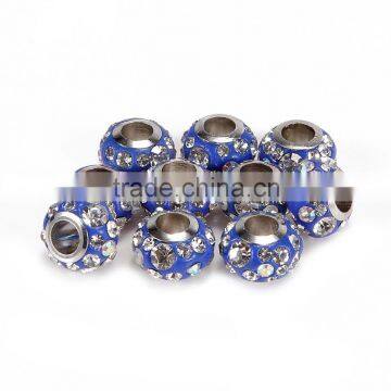 Hot Selling Rhinestone 10 pcs Sapphire Color Glass Beads Loose Beads