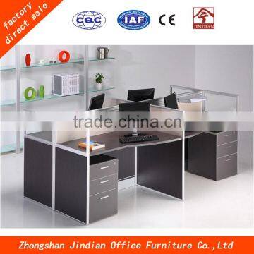 Customize office furniture work station for 4 Persons with under desk movable cabinet and screen