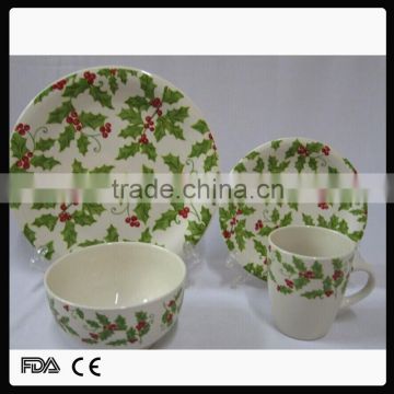 Stoneware 16pcs Handle printed dinnerware set