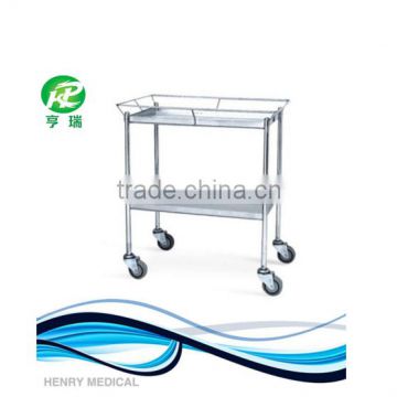 stainless steel medical surgical instrument trolley with two size