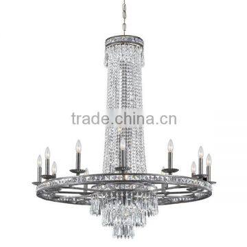 Designer Selected 10 Lights Black Cast Iron Crystal Chandelier for Living Room photo-5