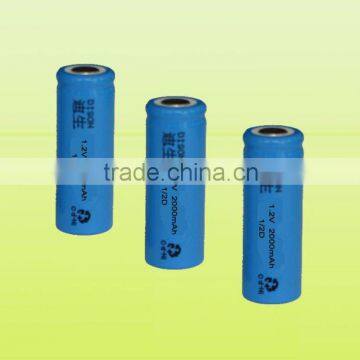 1/2D KRH33/32 2000mAh 70degree high temperature NiCD rechargeable battery cells