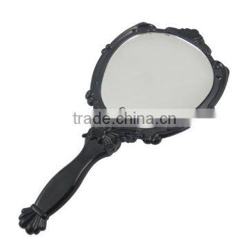 vintage style folding handle mirror in round shape handheld mirror made by plastic mirror with long handle