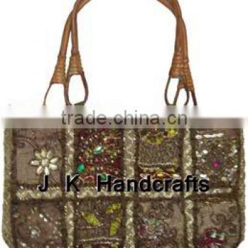 Women Beautiful Stone Work Handbag Tote Bag