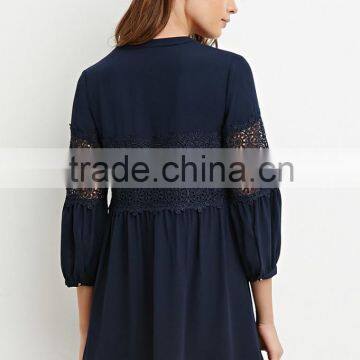 Sweet Flowers and Crochet Seven Sleeve Dress photo-3