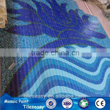 All Kinds Blue Mosaic Flower Patterns for Swimming Pool Decorative